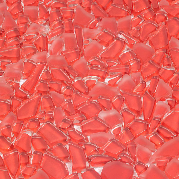 Diamond Red Glass Pebble Mosaic Tile | Tile Club