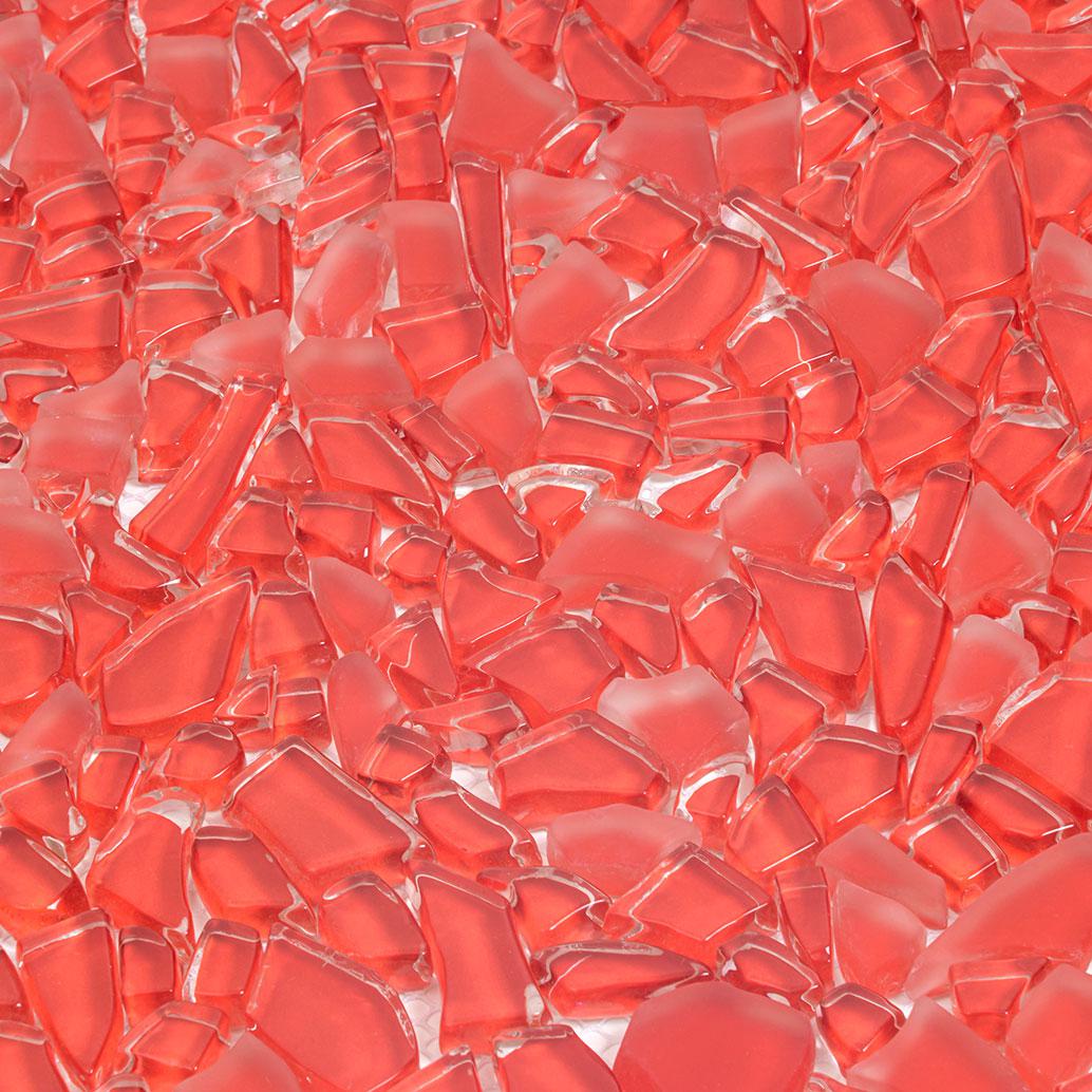Diamond Red Glass Pebble Mosaic Tile Sample