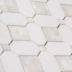 Geometric Pearl White Thassos Shell Tile | Tile Club