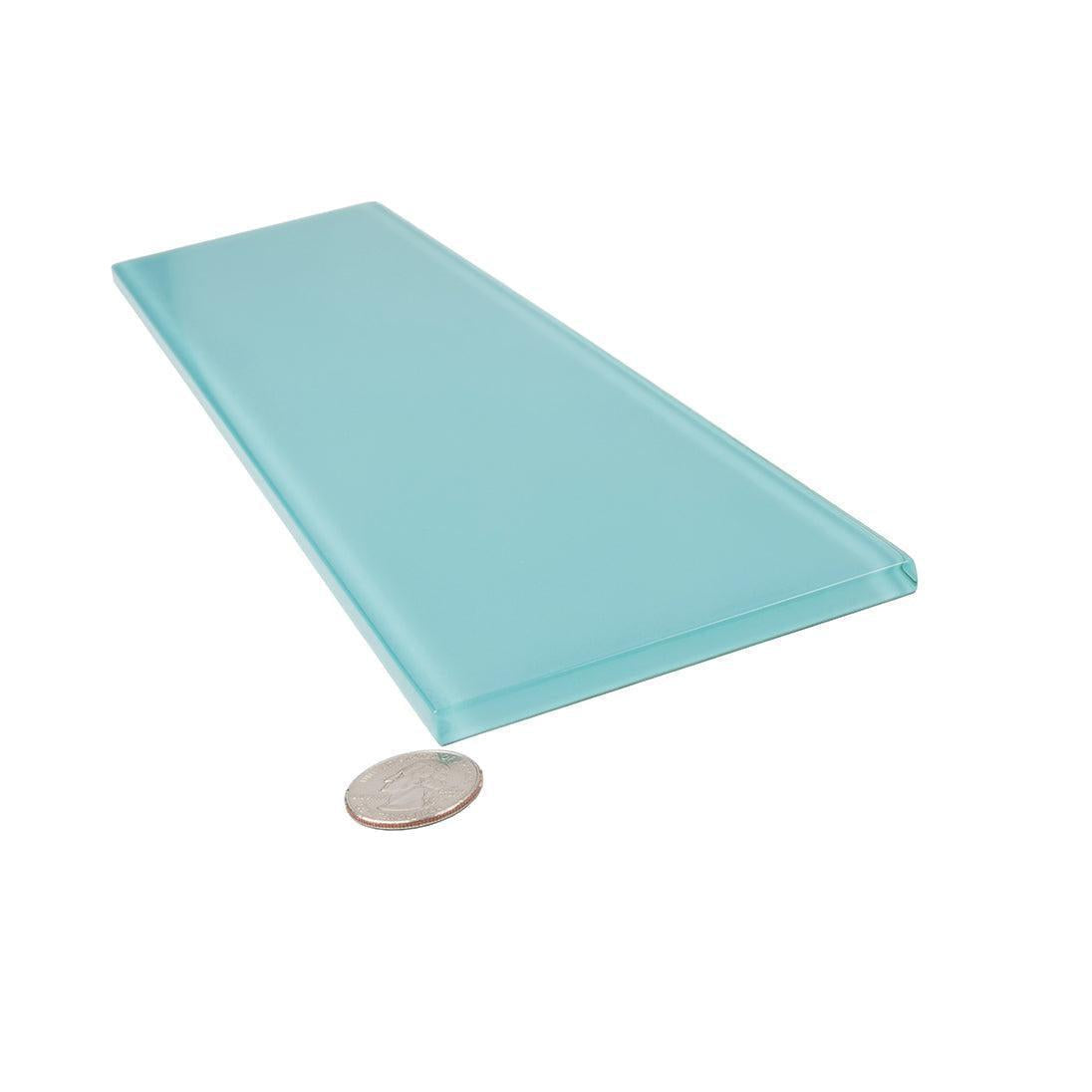 Glacier Aqua 4X16 Polished Glass Tile | Tile Club