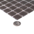 Glacier Ash Gray 1X1 Frosted Glass Tile | Tile Club