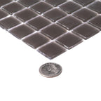 Glacier Ash Gray 1X1 Frosted Glass Tile | Tile Club