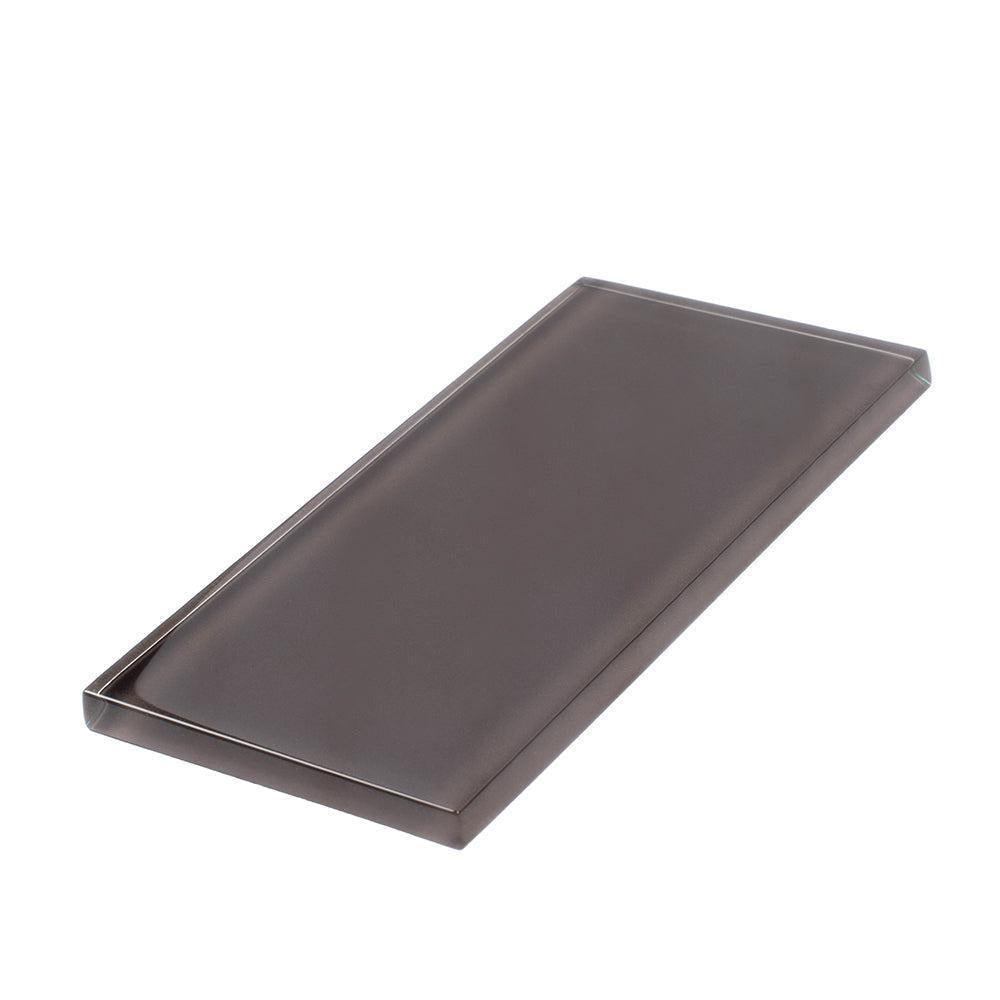 Glacier Ash Gray 3"X6" Polished Glass Subway Tile | Tile Club