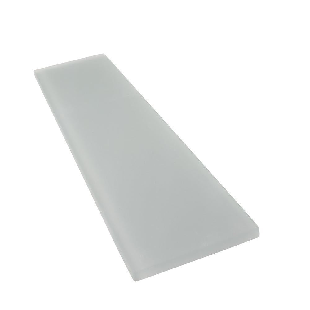 Glacier Aura Gray 3X12 Frosted Glass Tile | Tile Club