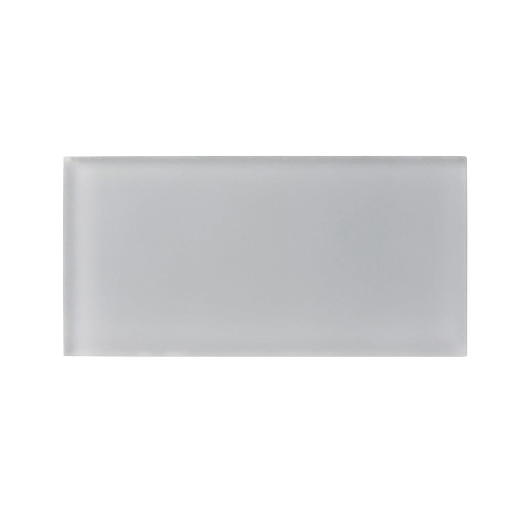Glacier Aura Gray 3X6 Frosted Glass Tile Position: 1