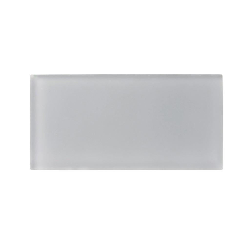 Glacier Aura Gray 3X6 Frosted Glass Tile Position: 1