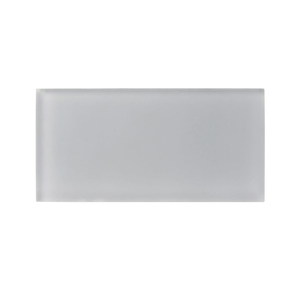 Glacier Aura Gray 3X6 Frosted Glass Tile Position: 1