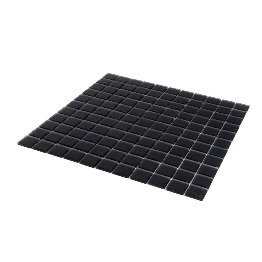 Glacier Black 1X1 Frosted Glass Tile | Tile Club