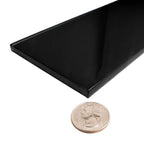 Glacier Black 4X16 Polished Glass Tile | Tile Club