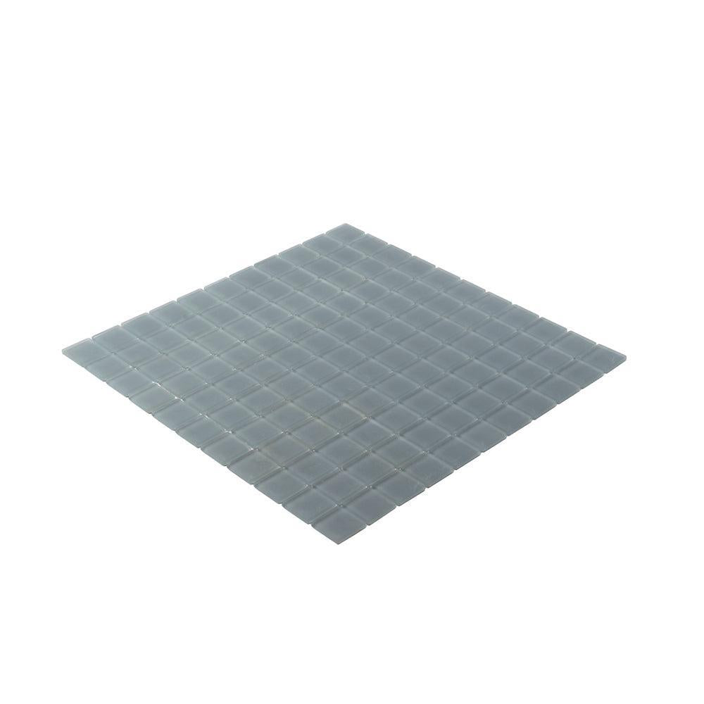 Glacier Dark Gray 1X1 Frosted Glass Tile | Tile Club