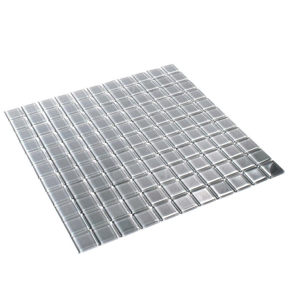 Glacier Dark Gray 1X1 Polished Glass Tile | Tile Club