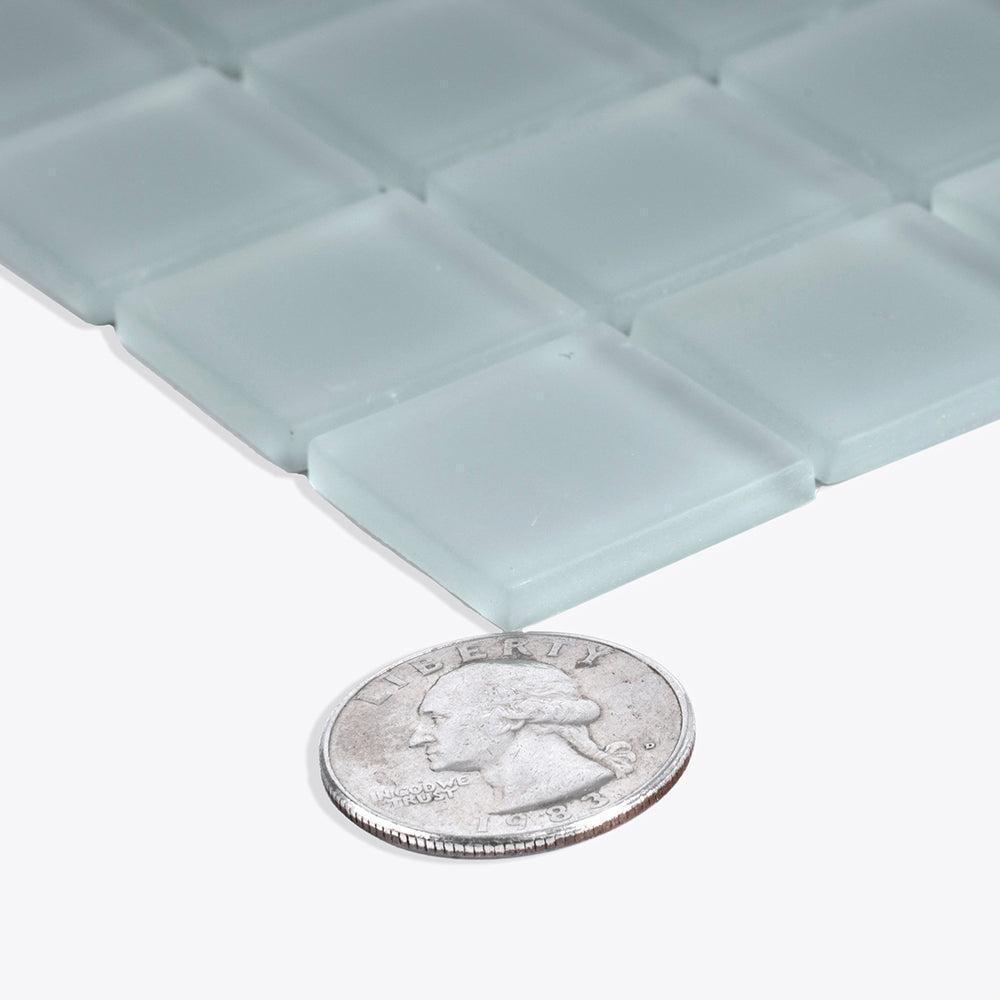 Glacier Gray 1X1 Frosted Glass Tile | Tile Club