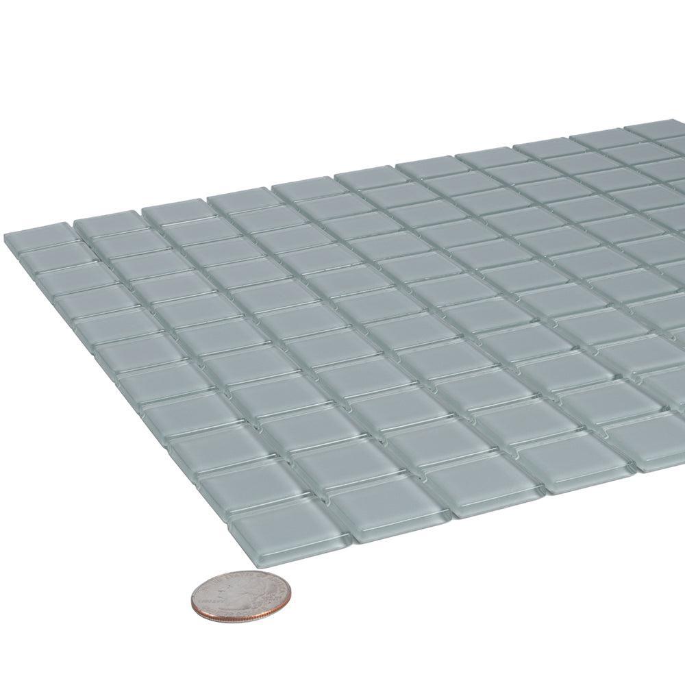 Glacier Gray 1X1 Polished Glass Tile | Tile Club