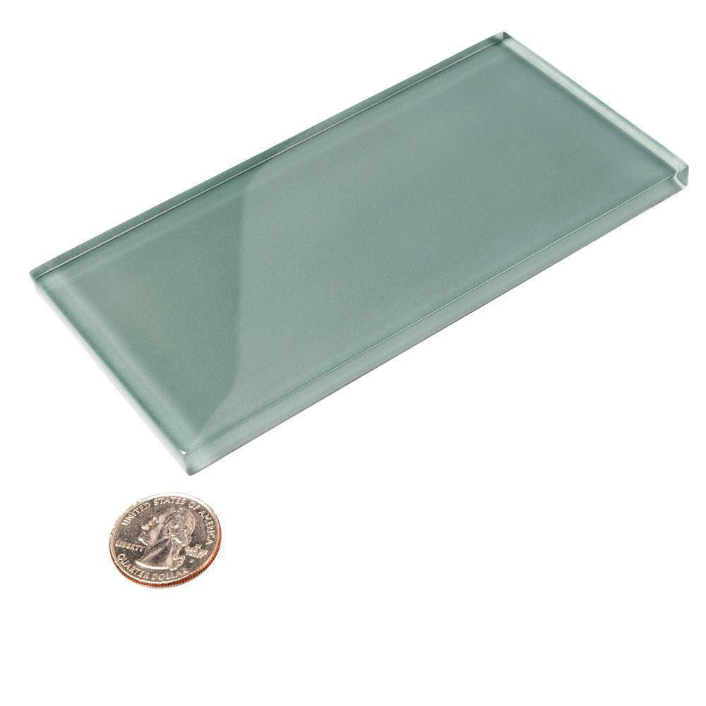 Glacier Gray 3X6 Polished Glass Subway Tile | Tile Club