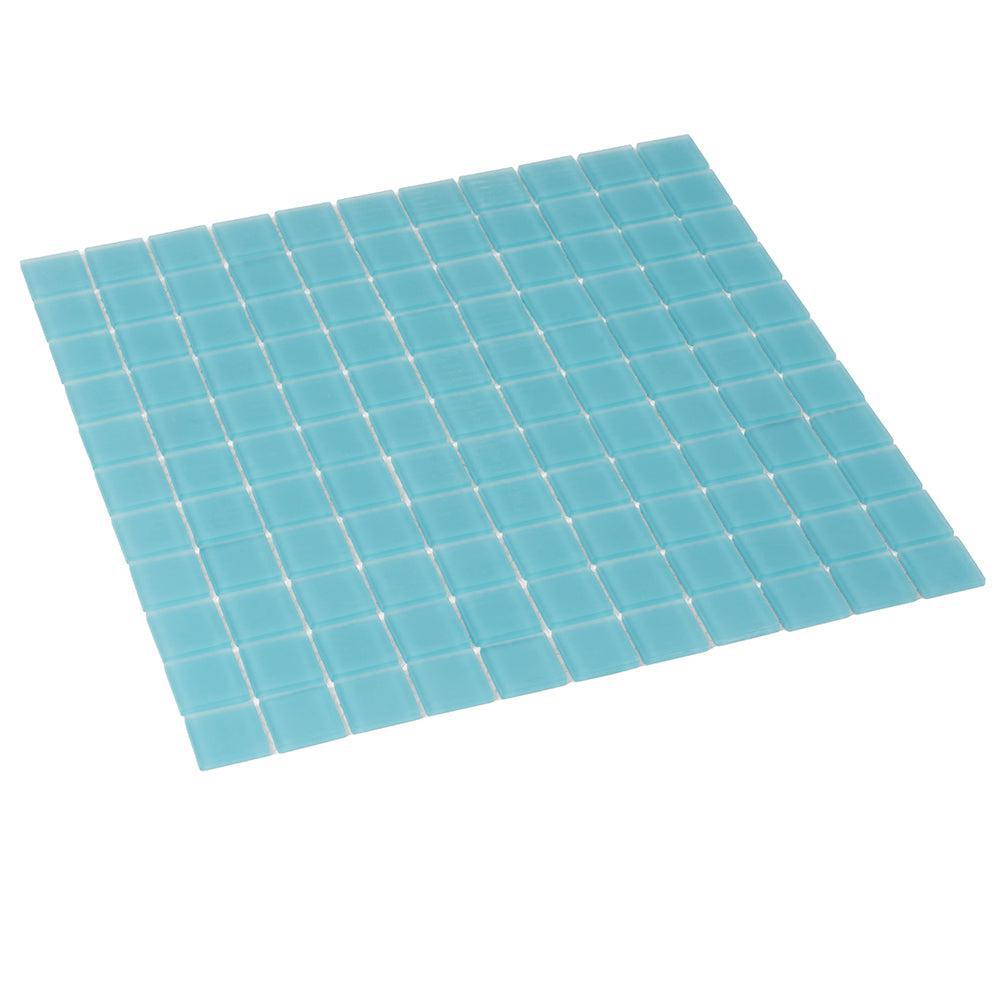 Glacier Laguna Blue 1X1 Frosted Glass Tile | Tile Club
