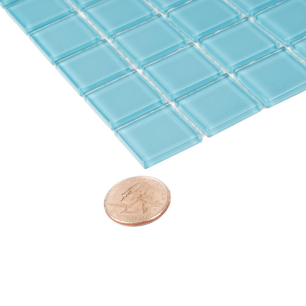 Glacier Laguna Blue 1X1 Polished Glass Tile | Tile Club