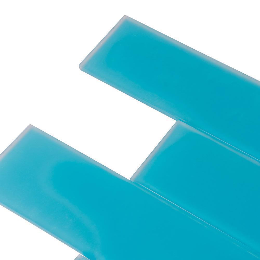 Glacier Laguna Blue 3X12 Frosted Glass Tile | Tile Club