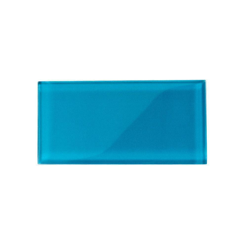 Glacier Ocean Blue 3" x 6" Polished Glass Subway Tile | Tile Club