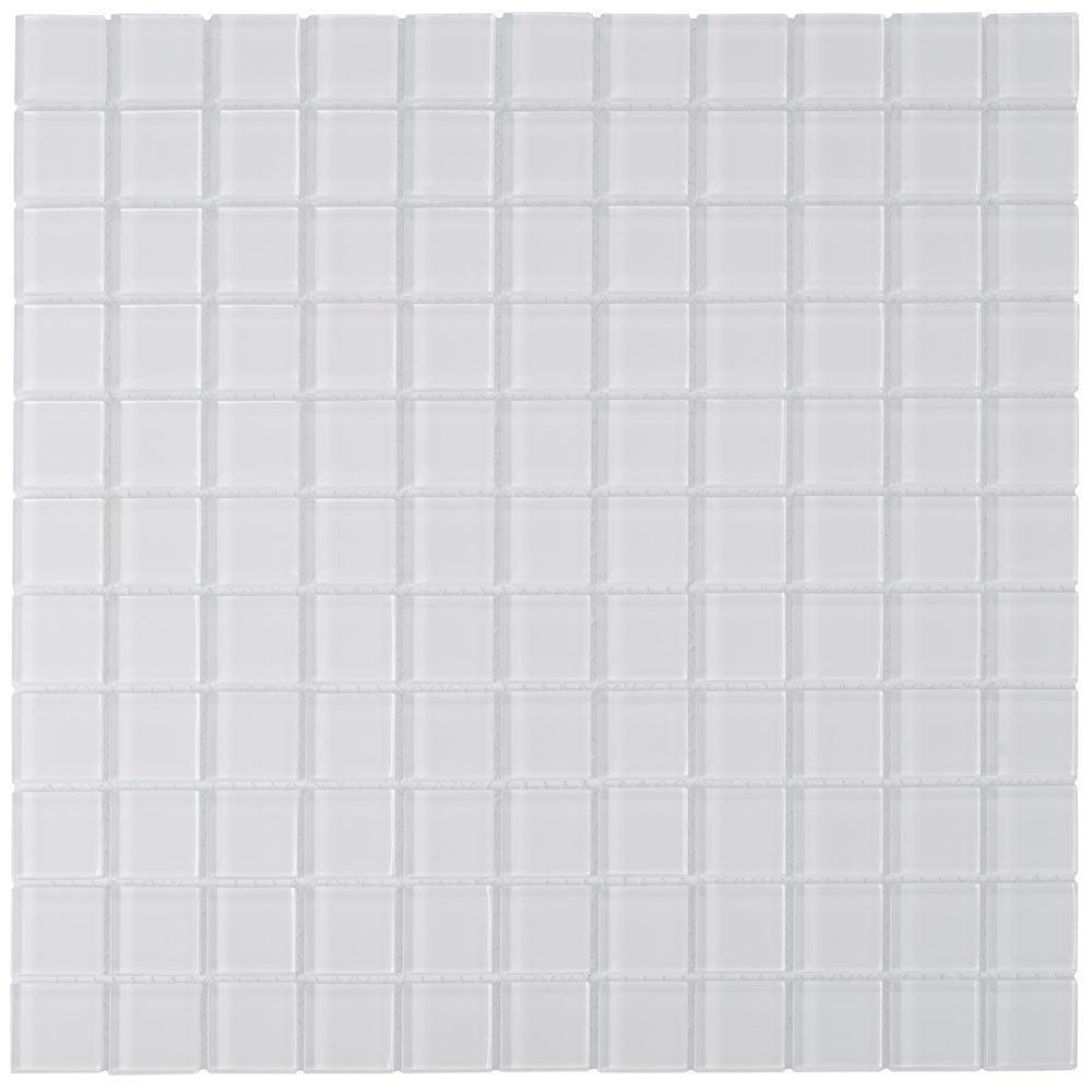 Glacier Pure White 1X1 Polished Glass Tile