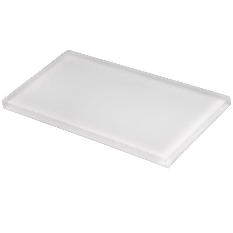 Glacier Pure White 3"x6" Frosted Glass Subway Tile | Tile Club