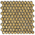 Pearl White Weaved Hexagon Glass Mosaic Tile | Tile Club