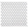 Glossy White Buttons Porcelain Penny Round Tile