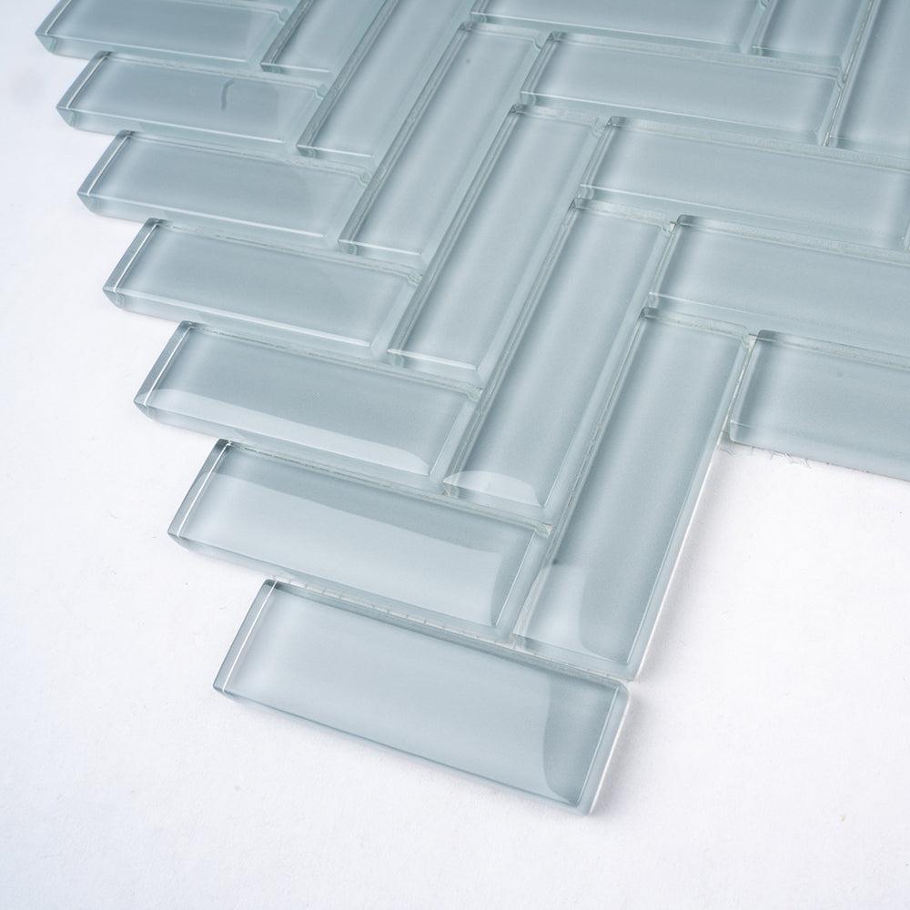 Gray Herringbone Glass Tile | Tile Club