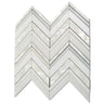 Herringbone Pearl White Thassos Marble and Shell Tile