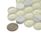 Ice Cold Penny Round White Glass Bianco Carrara Tiles | Tile Club