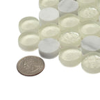 Ice Cold Penny Round White Glass Bianco Carrara Tiles | Tile Club
