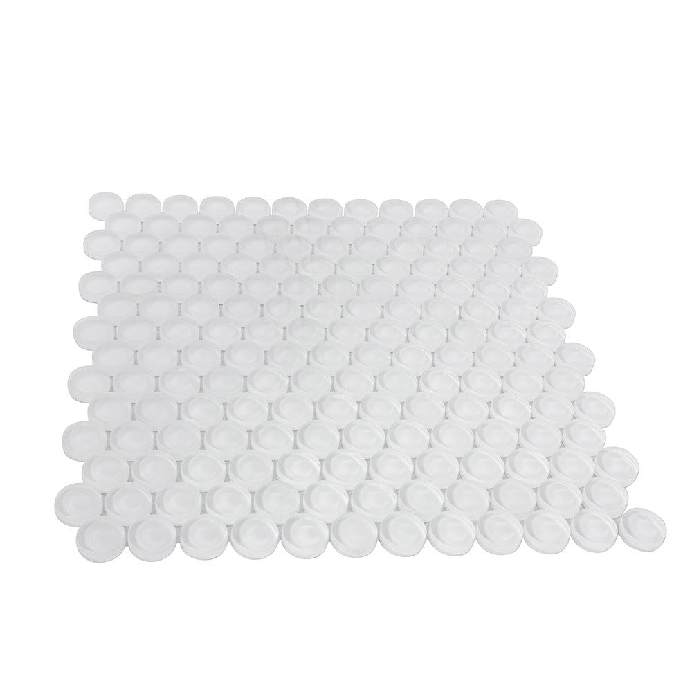 Ice White Glass Penny Round Tile | Tile Club