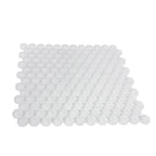 Ice White Glass Penny Round Tile | Tile Club