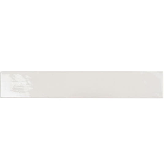 Lake White Glazed Ceramic Long Subway Tile 2.6x16