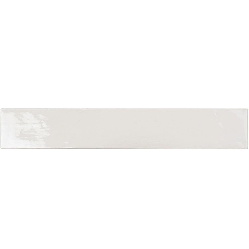 Lake White Glazed Ceramic Long Subway Tile 2.6x16