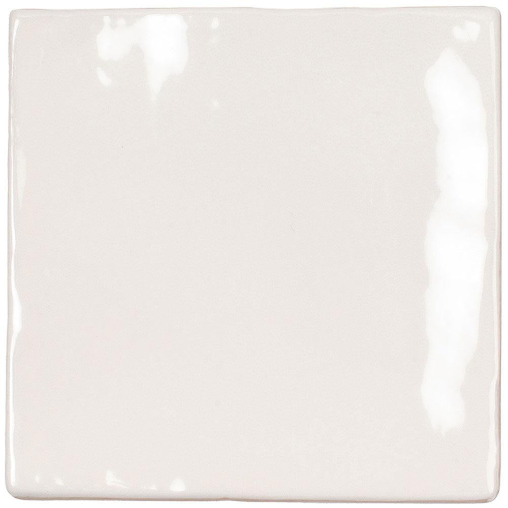 Lake White Glazed Ceramic Tile 4x4 Square | Tile Club