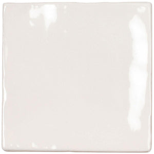 Lake White Glazed Ceramic Tile 4x4 Square | Tile Club