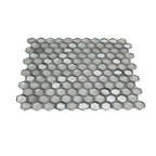Matte Silver Hexagon Glass Mosaic Tile | Tile Club
