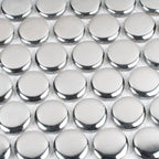 Metallic Silver Buttons Porcelain Penny Round Tile | Tile Club