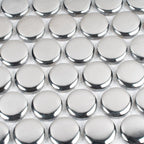 Metallic Silver Buttons Porcelain Penny Round Tile | Tile Club