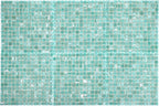 Mixed Blue Green Swirls Squares Glass Pool Tile | Tile Club