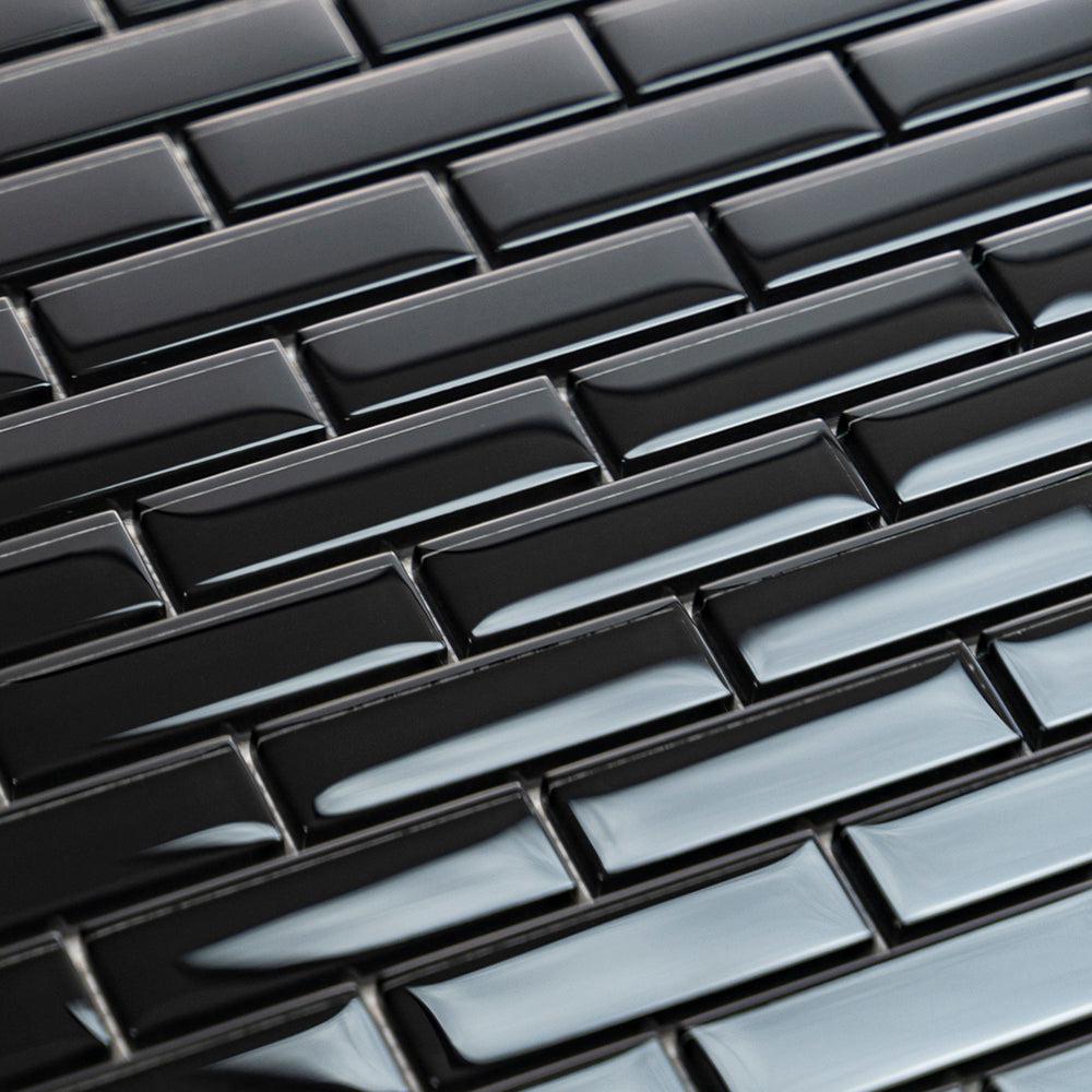 Obsidian Black Glass Brick Tile | Tile Club