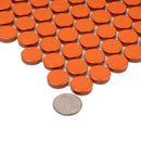 Orange Buttons Porcelain Penny Round Tile | Tile Club