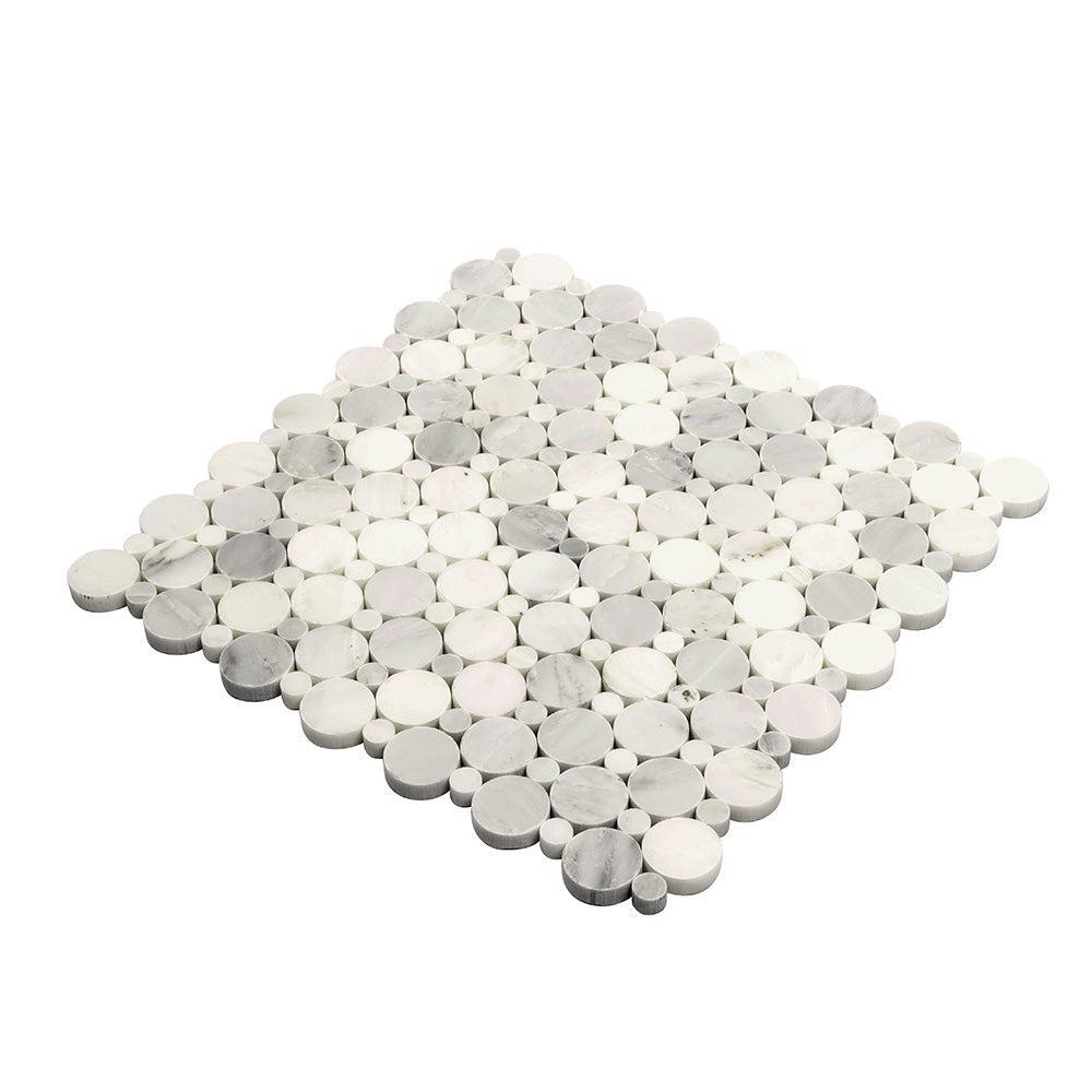 Eastern White Circles Marble Tile