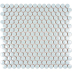 Pale Blue Buttons Porcelain Penny Round Tile
