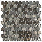 Saturn Grey Hexagon Glass Mosaic Tile | Tile Club