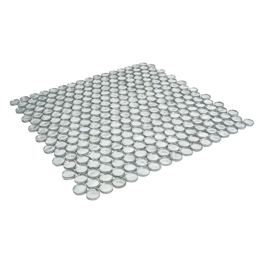 Silver Glass Penny Round Mosaic Tile | Tile Club