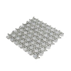 Silver White Weaved Hexagon Glass Mosaic Tile | Tile Club
