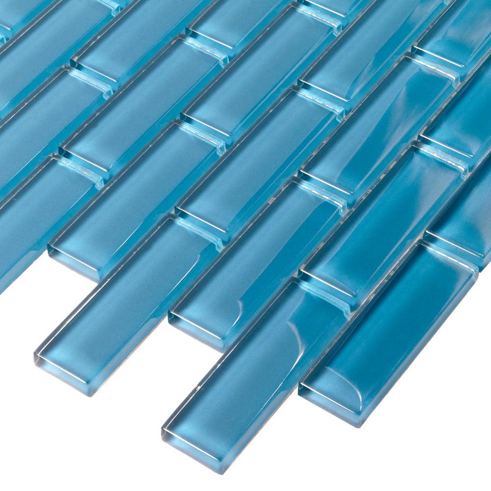 Sky Blue Glass Brick Tile