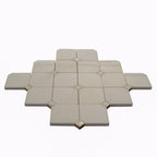 Square Rhombus Pearl White Thassos Shell Tile | Tile Club