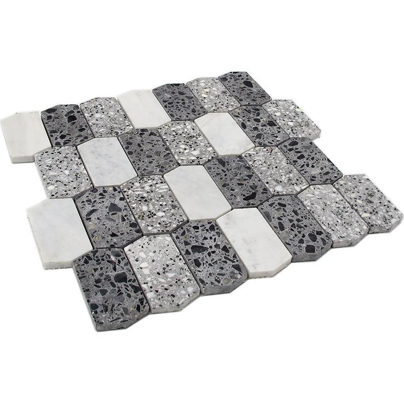 Black and Gray Terrazzo Picket Mosaic Tile | Tile Club